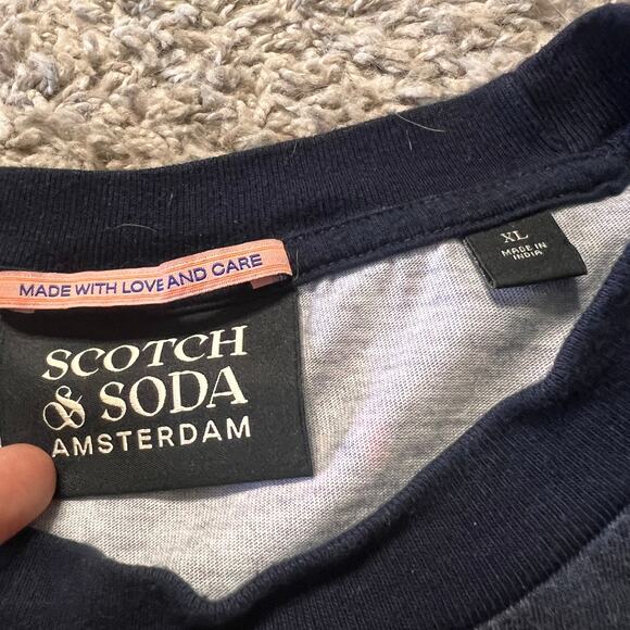 Scotch and Soda Amsterdam Couture XL Blue Black Multicolor Pattern T Shirt - Picture 4 of 4